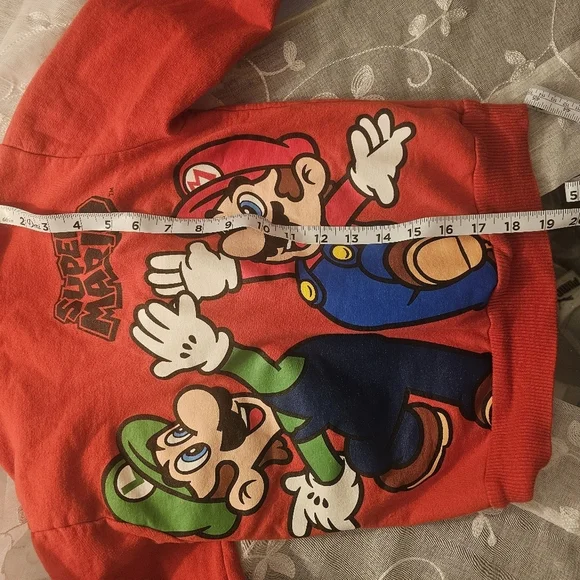 Kids Red Mario Brothers hoodie sweater size Medium 7/8 - Picture 4 of 6